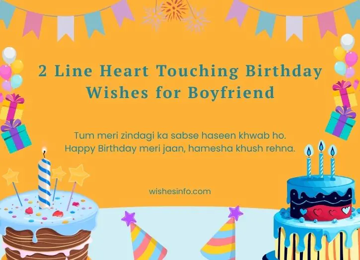 2 Line Heart Touching Birthday Wishes for Boyfriend